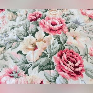 Vintage Croscill Victorian Cabbage Rose Valance 90”x18”